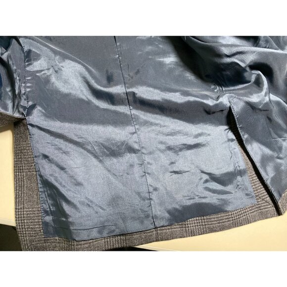 J. Crew Mens Gray Glen Plaid Wool Blazer Size 40S 2Button Notch Lapel Lined Blue - Picture 8 of 16